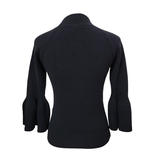 Carolina Herrera Size XS Black Wool/Cashmere Blend Bell Sleeve Sweater, EUC - Picture 5 of 13